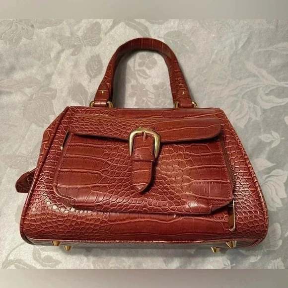 Lori Griener Handbags - Brand New Lori Griener Faux Alligator Brown Purse